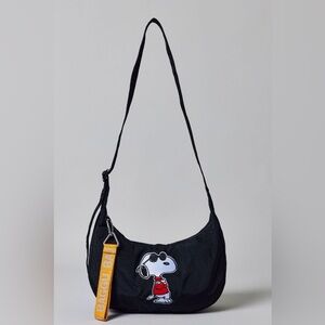 BAGGU X PEANUTS JOE COOL Black Nylon Shoulder Bag NEW NWT